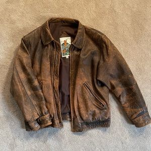 Luis Alvear Vintage Leather Jacket - XL, Made in Korea.